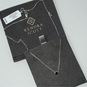 KENDRA SCOTT Vanessa Pendent Sterling Silver necklace with Black Drusy NWT